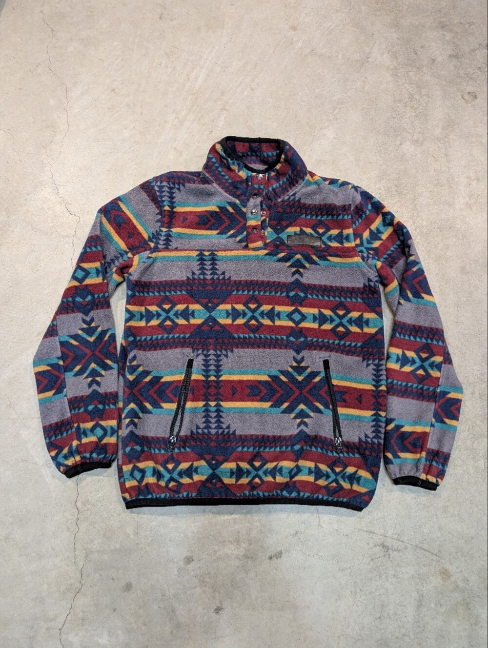 Kavu Multicolor Aztec Fleece 1/4 Snap Pull Over Adult S